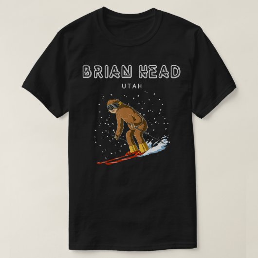 Brian Head Utah USA Sloth Ski Gift T-shirt (Design voorkant)
