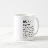 Brian naam, Bewerkbare naam, Aangepaste naam Koffiemok (Voorkant rechts)