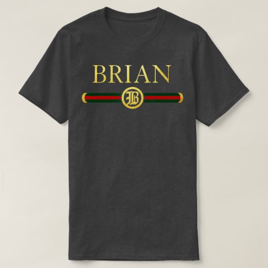 Brian Naam Gepersonaliseerde Royal Luxury Gift Man T-shirt (Design voorkant)