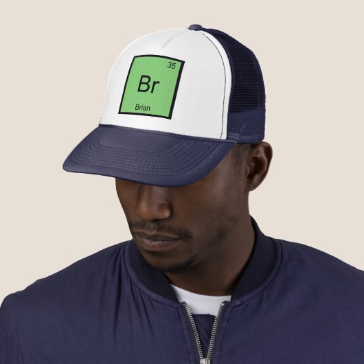 Brian Name Chemistry Element Periodic Table Trucker Pet (In situ)