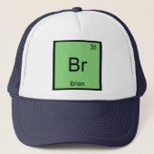 Brian Name Chemistry Element Periodic Table Trucker Pet (Voorkant)