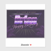 Brian Name Vorname lila retro Sticker Geburtstag (Vel)