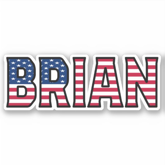 Brian Name Vorname USA Sticker Stickerset (Voorkant)