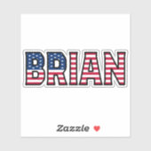 Brian Name Vorname USA Sticker Stickerset (Vel)