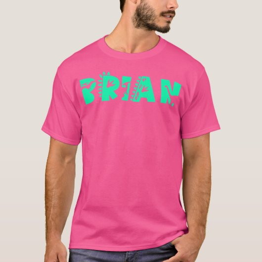 Brian Personalized Boys Dinosaur T Rex Cute Custom T-shirt (Voorkant)