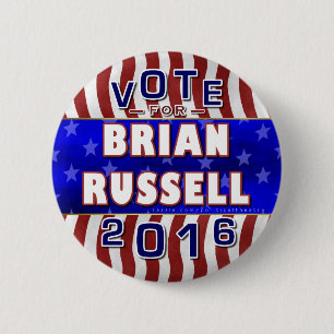Brian Russell President 2016 Verkiezingsrepublikei Ronde Button 5,7 Cm