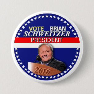 Brian Schweitzer voor President 2016 Ronde Button 7,6 Cm