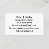 Brian T Shirley Bus Card Visitekaartje (Achterkant)