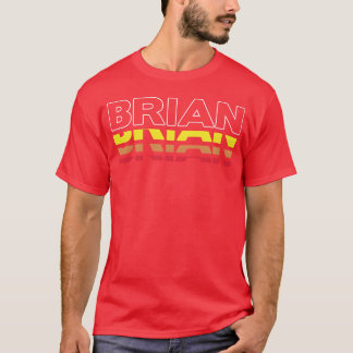 Brian voornaam grappige vintage zonsondergang Bria T-shirt