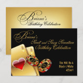 Briana Casino Night 17e verjaardagsfeestje Kaart (Voorkant / Achterkant)