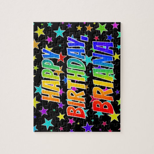 "BRIANA" First Name, Fun "HAPPY BIRTHDAY" Legpuzzel (Verticaal)