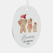 Briana Personalized Baby's First Christmas Metalen Ornament (Voorkant Rechts)