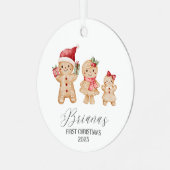Briana Personalized Baby's First Christmas Metalen Ornament (Voorkant links)