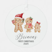 Briana Personalized Baby's First Christmas Metalen Ornament (Voorkant)
