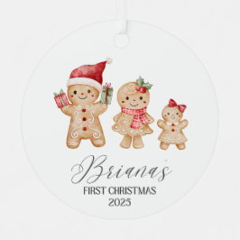 Briana Persoonlijke Eerste Kerstmis van de Baby Metalen Ornament