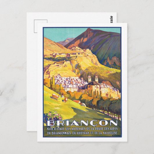 Briançon, Beauful Town in French Alpes, Frankrijk Briefkaart (Voorkant / Achterkant)
