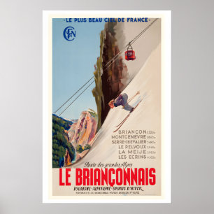 Briançon Frankrijk Route des Grandes Alpes Vintage Poster