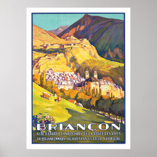 Briançon, mooie stad in de Franse Alpen, Frankrijk Poster