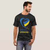 Brianka Ukraine National Flag Heart Emblem Crest T-shirt (Voorkant volledig)
