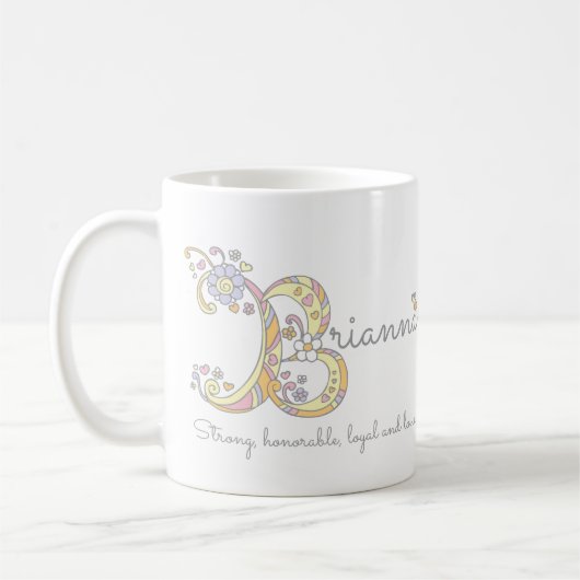 Brianna B decoratieve naam en betekenis mok (Links)