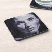 "Brianna Blue" Vrouwen in houtskool Bier Onderzetter (Linkerzijde)