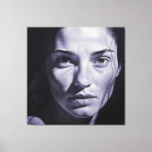 "Brianna Blue" Vrouwen in houtskool Canvas Afdruk (Voorkant)