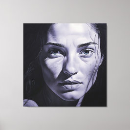 "Brianna Blue" Vrouwen in houtskool Canvas Afdruk