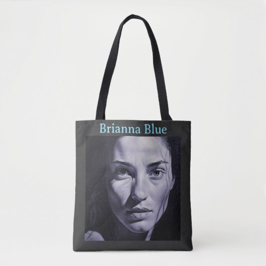 "Brianna Blue" Vrouwen in houtskool Tote Bag (Voorkant)