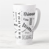 Brianna Custom Name Black White Latte Mok (Rechterhoek)