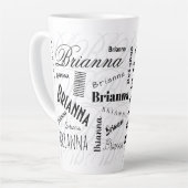 Brianna Custom Name  Black White  Latte Mok (Linkerhoek)