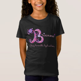 Brianna meisjes B naam betekent roze belettering s T-shirt