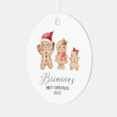 Brianna Personalized Baby's First Christmas Metalen Ornament (Voorkant links)