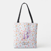 Brianna's Bloemige Monogram Tote Festivelijke Prin Tote Bag (Achterkant)