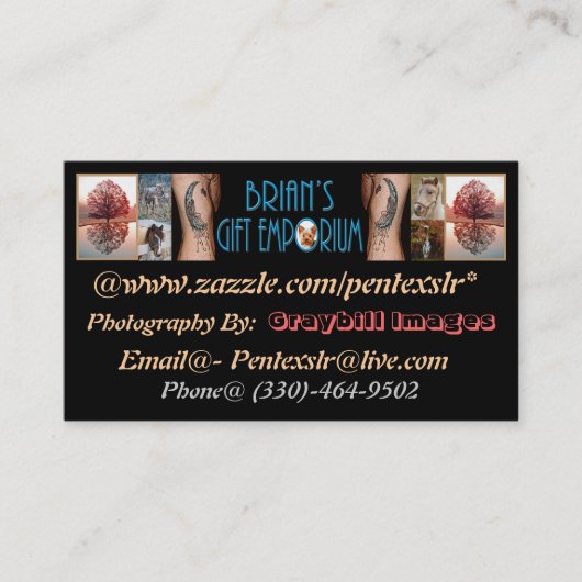 Brian's Gift Emporium Visitekaartje (Voorkant)