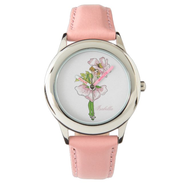 Briar Roos Cute Flower Floral Funny Girl Horloge (Voorkant)