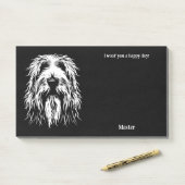 Briard Abstract Art Dog Naam Post-it® Notes (Op bureau)