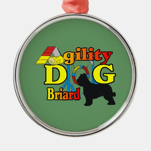 Briard Agility Metalen Ornament (Voorkant)
