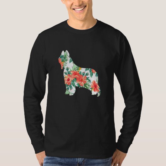 Briard Aloha Hawaiian Dog T-shirt (Voorkant)