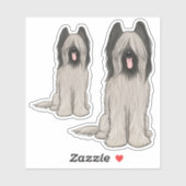 Briard Cartoon Dog Schattige Vinyl Sticker Set (Vel)