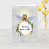Briard dog angel wings halo wreathemel kaart (Gele Bloem)