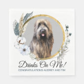 Briard Dog bruiloft servetten met honden Foto (Voorkant)