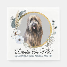 Briard Dog bruiloft servetten met honden Foto