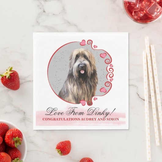 Briard Dog bruiloft servetten met honden Foto (Insitu)