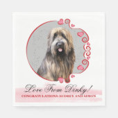 Briard Dog bruiloft servetten met honden Foto (Voorkant)