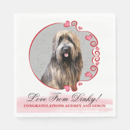 Briard Dog bruiloft servetten met honden Foto