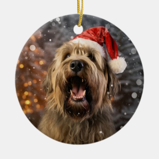 Briard Dog Christmas Keepsake Ornament (Voorkant)