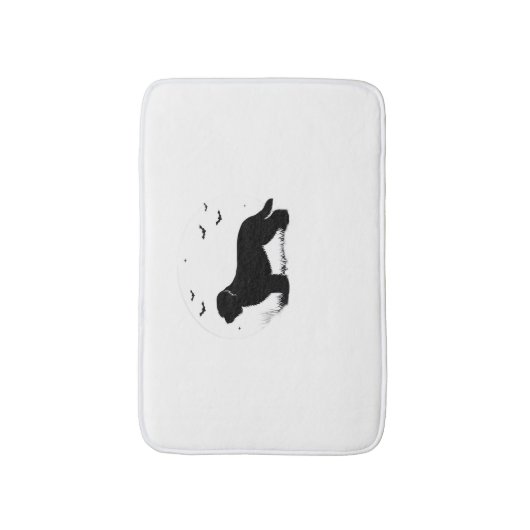 Briard Dog - Halloween Moon Silhouette Oversized T Badmat (Voorkant Verticaal)