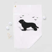 Briard Dog - Halloween Moon Silhouette Oversized T Golfhanddoek (Insitu)