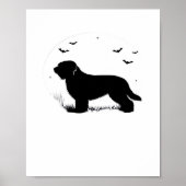 Briard Dog - Halloween Moon Silhouette Oversized T Poster (Voorkant)