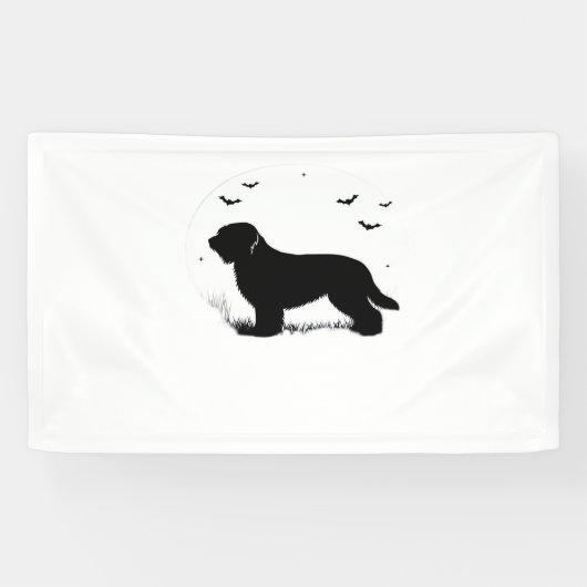 Briard Dog - Halloween Moon Silhouette Oversized T Spandoek (Horizontaal)
